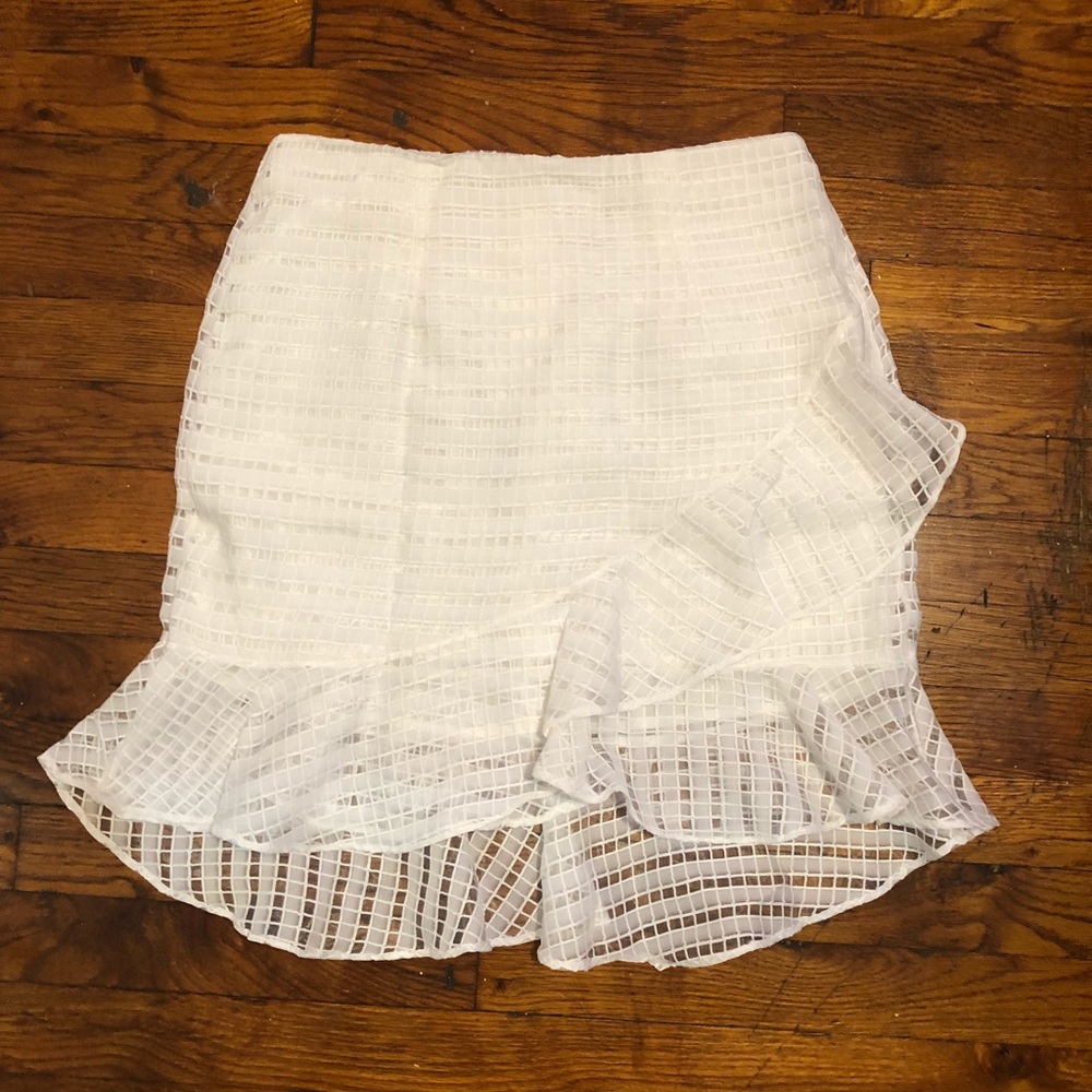 White ruffle skirt